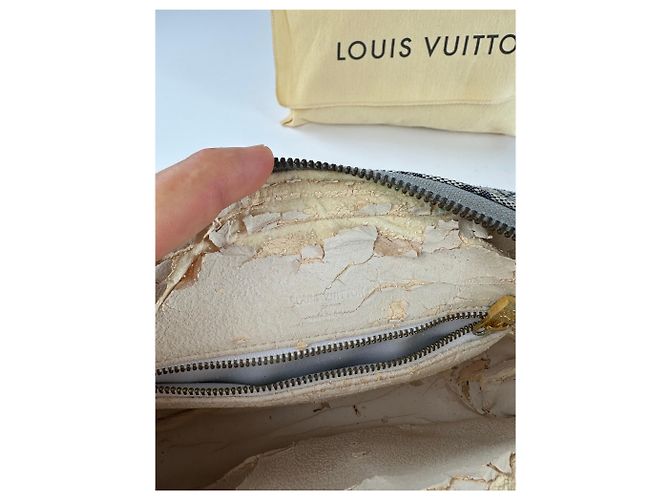 Vintage Louis Vuitton Monogram Canvas Umhängetasche Y2K Grau Tan - Ansicht 5
