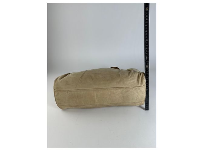 Vintage Givenchy Grainleder Tote Y2K Creme Gold Beige - Ansicht 11