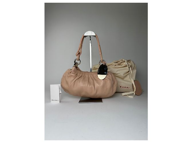 Vintage Marni Soft Leather Schultertasche Y2K Blush Pink Silber - Ansicht 13