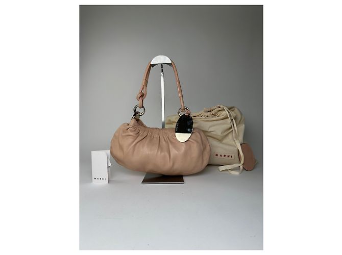 Vintage Marni Soft Leather Schultertasche Y2K Blush Pink Silber - Ansicht 4