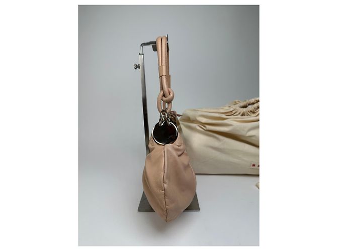 Vintage Marni Soft Leather Schultertasche Y2K Blush Pink Silber - Ansicht 6
