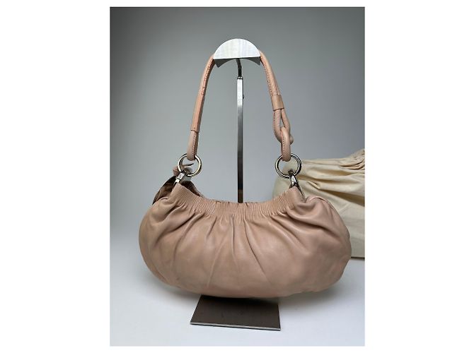Vintage Marni Soft Leather Schultertasche Y2K Blush Pink Silber - Ansicht 7