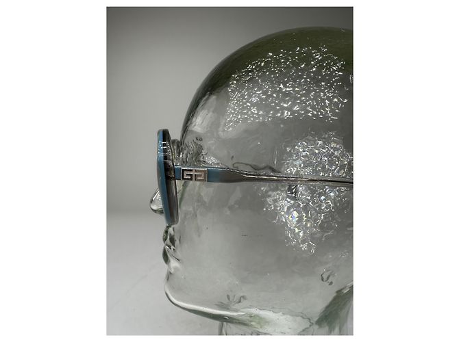 Occhiali da sole vintage Givenchy in acetato Y2K Blu Argento - vista 2