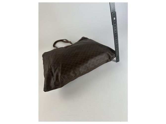 Triomphe Céline Tote Celine Vintage in Pelle Liscia Y2K Marrone Cioccolato - vista 12