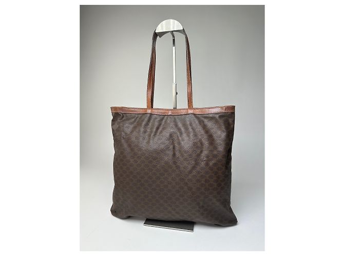 Triomphe Céline Tote Celine Vintage in Pelle Liscia Y2K Marrone Cioccolato - vista 2