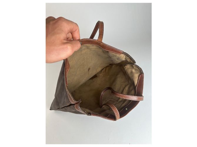 Triomphe Céline Tote Celine Vintage in Pelle Liscia Y2K Marrone Cioccolato - vista 3