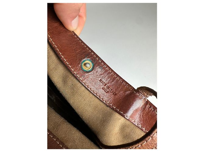 Triomphe Céline Tote Celine Vintage in Pelle Liscia Y2K Marrone Cioccolato - vista 5