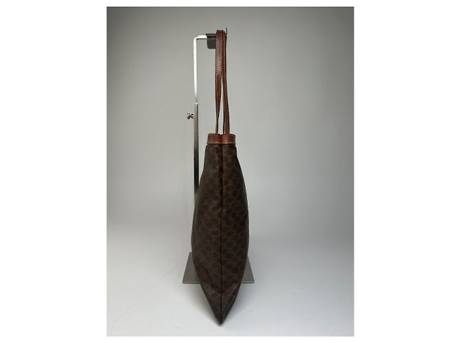 Triomphe Céline Tote Celine Vintage in Pelle Liscia Y2K Marrone Cioccolato - vista 6
