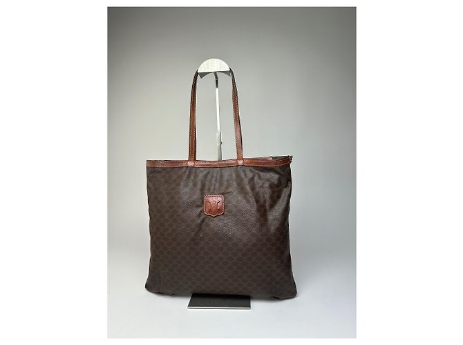 Triomphe Céline Tote Celine Vintage in Pelle Liscia Y2K Marrone Cioccolato - vista 7