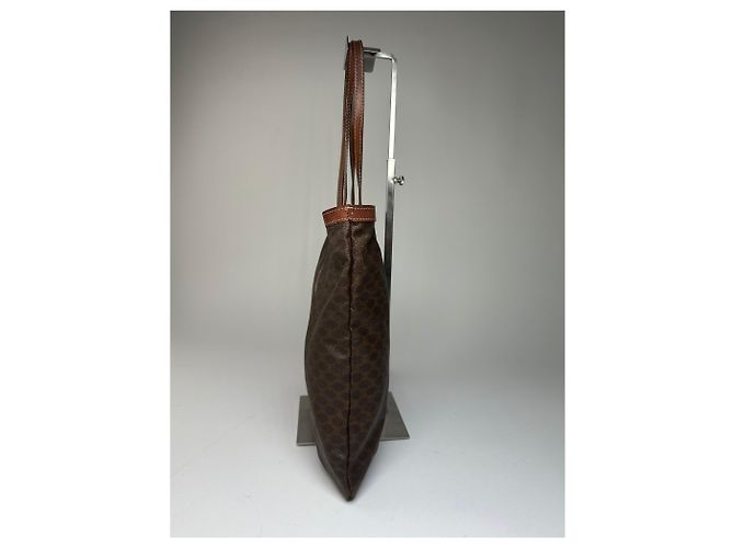 Triomphe Céline Tote Celine Vintage in Pelle Liscia Y2K Marrone Cioccolato - vista 8