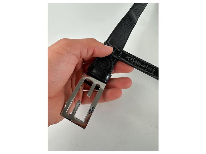 Vintage Fendi FF Logo Ledergürtel Y2K Schwarz Silber - Ansicht 9