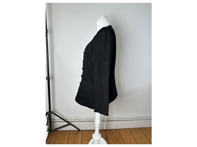 Vintage Balenciaga Textured Panel Jacket Y2K Black - view 2