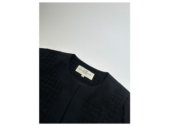 Vintage Balenciaga Textured Panel Jacket Y2K Black - view 5