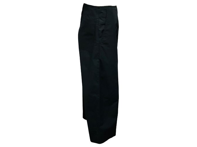 Trim Hermès Pantalones de algodón negro Hermes con cinturón de piel de cordero - vista 2