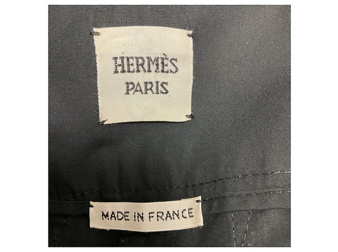 Trim Hermès Pantalones de algodón negro Hermes con cinturón de piel de cordero - vista 4