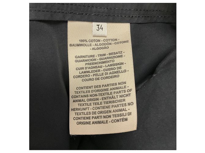Trim Hermès Pantalones de algodón negro Hermes con cinturón de piel de cordero - vista 5
