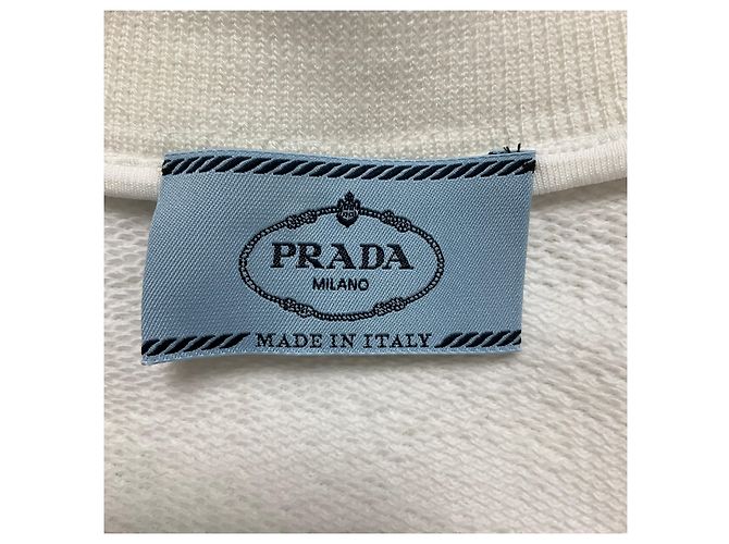 Giacca bomber in spugna bianca con dettaglio logo e zip Prada Bianco - vista 4
