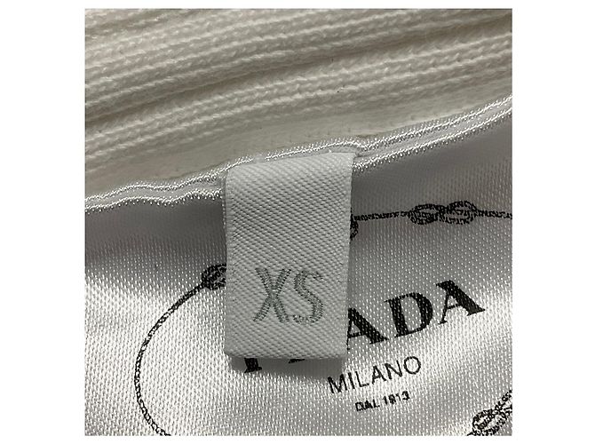 Giacca bomber in spugna bianca con dettaglio logo e zip Prada Bianco - vista 5