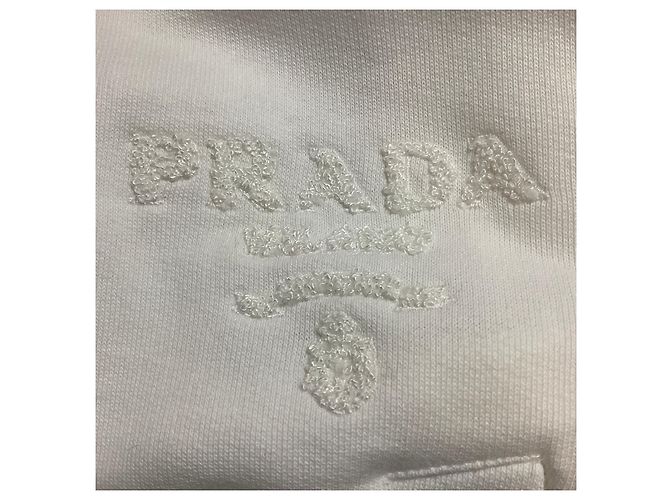 Giacca bomber in spugna bianca con dettaglio logo e zip Prada Bianco - vista 6