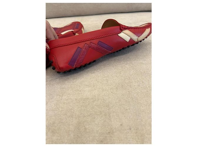 Mocassini Tod's Gommino in pelle rossa effetto coccodrillo Rosso - vista 6