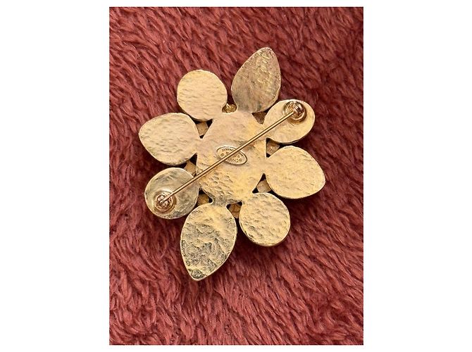 Spilla Chanel Vintage Fiore Oro e Argento D'oro - vista 2
