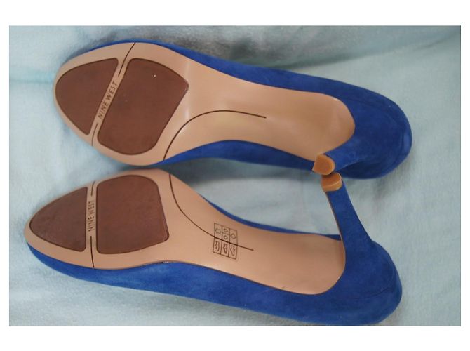 Décolleté Nine West in scamosciato blu punta affusolata - vista 5