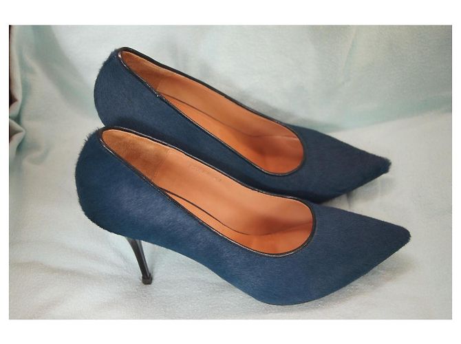 Dries Van Noten Décolleté in pelle di vitello blu - vista 2