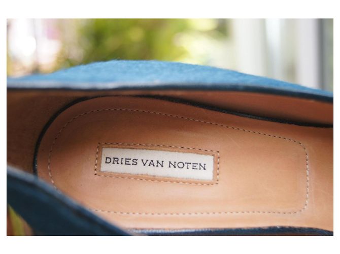 Dries Van Noten Décolleté in pelle di vitello blu - vista 8