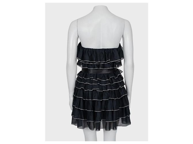 Schwarzes Mini-Rüschenkleid mit Kristallen Alexandre Vauthier FR38 gebraucht - Ansicht 3