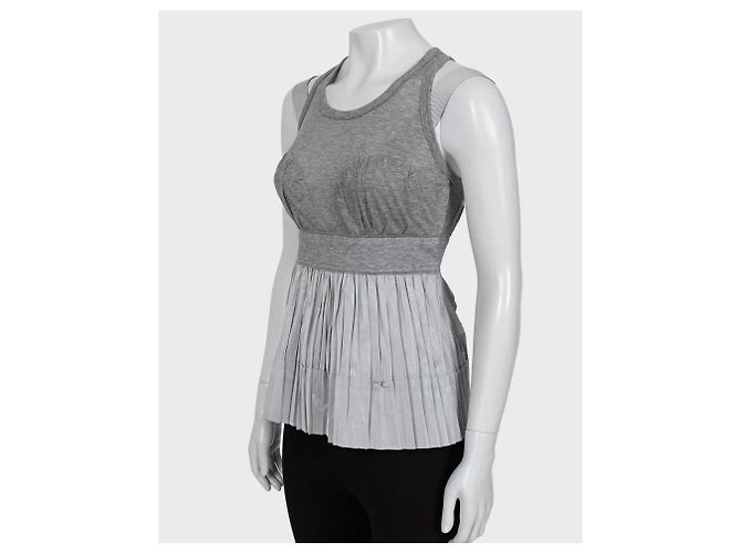 Graues plissiertes Louis Vuitton Tanktop - Größe 36/S gebraucht - Ansicht 2