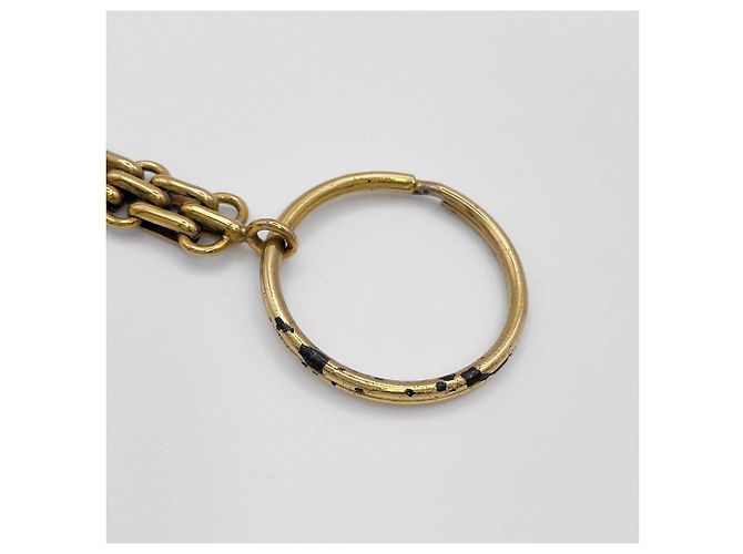 Portachiavi Vintage Chanel Coco Mark Matelassé D'oro - vista 6