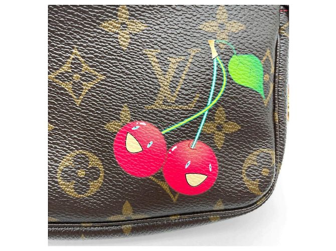 Borsa Louis Vuitton Pochette Accessoires Monogram Cherry Marrone - vista 8