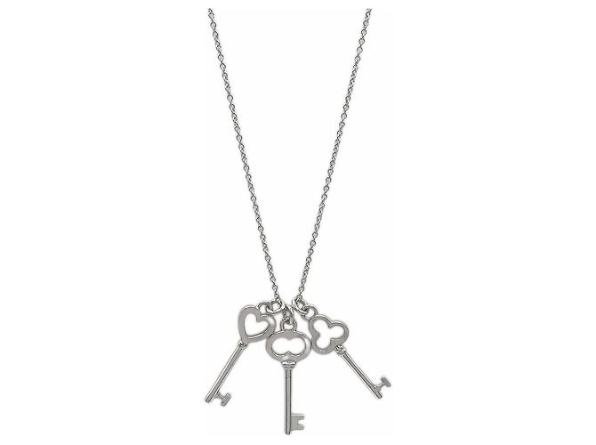 Collana Tiffany & Co. Three Key Heart Crown Oval Argento - vista 2
