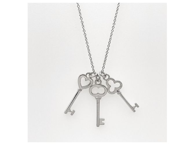 Collana Tiffany & Co. Three Key Heart Crown Oval Argento - vista 3