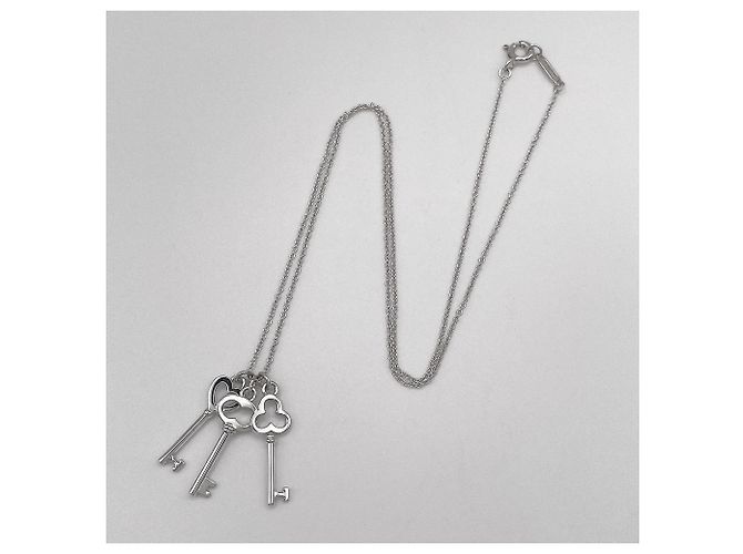 Collana Tiffany & Co. Three Key Heart Crown Oval Argento - vista 5
