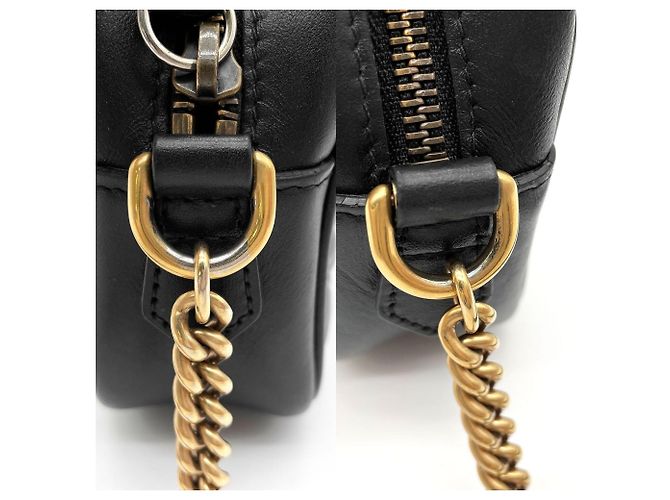 Marmont Borsa a tracolla trapuntata Gucci con catena Nero - vista 10