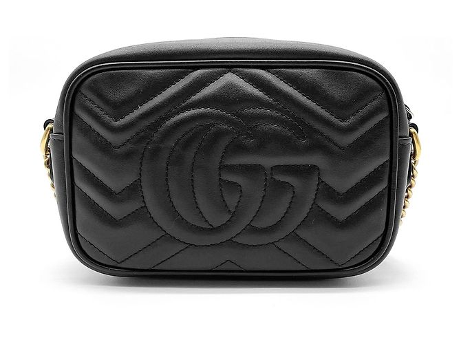 Marmont Borsa a tracolla trapuntata Gucci con catena Nero - vista 2