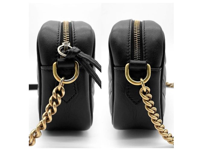 Marmont Borsa a tracolla trapuntata Gucci con catena Nero - vista 3