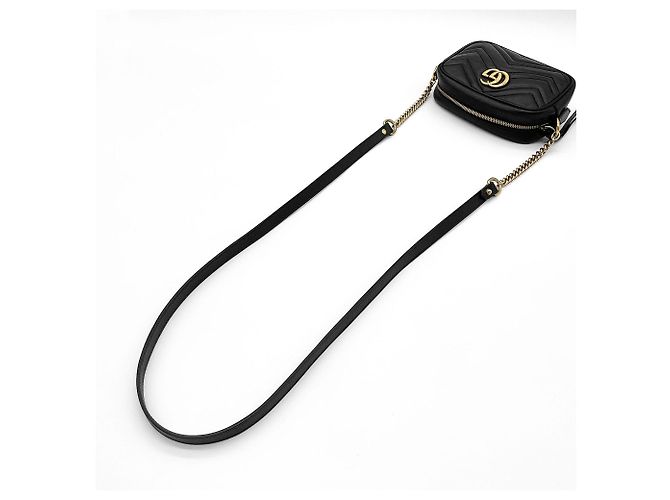 Marmont Borsa a tracolla trapuntata Gucci con catena Nero - vista 5