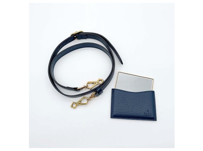 GUCCI Bamboo Handtasche blau aus Leder und PVC - Ansicht 10