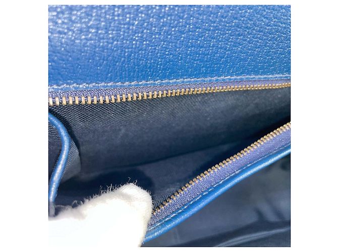 GUCCI Bamboo Handtasche blau aus Leder und PVC - Ansicht 8