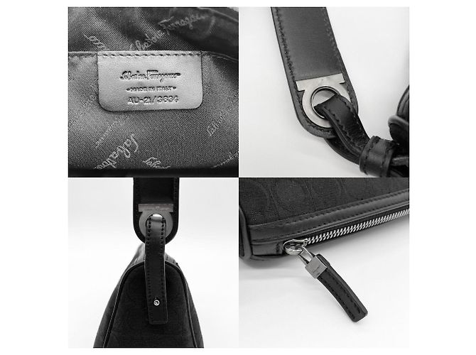 Borsa Salvatore Ferragamo Gancini Mini Pouch Nero - vista 9