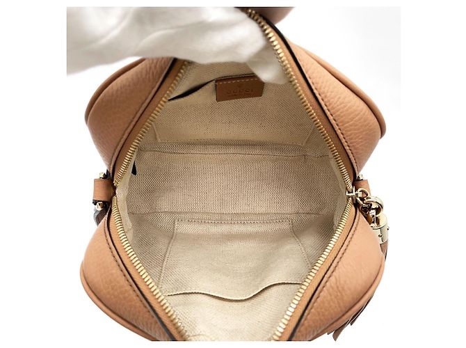 Borsa a Spalla Gucci Soho Beige - vista 6