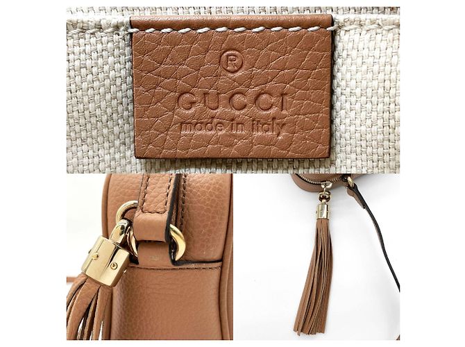 Borsa a Spalla Gucci Soho Beige - vista 9