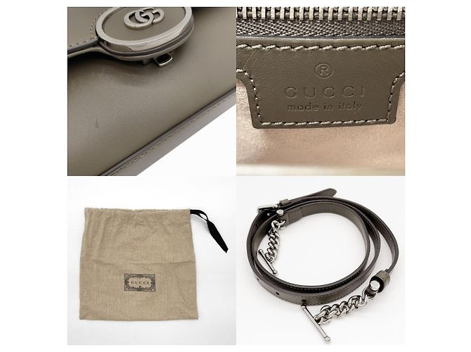 Borsa a tracolla Gucci in pelle marrone - vista 9