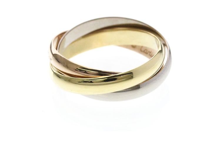 Anello Cartier Trinity in oro giallo rosa e bianco 18K D'oro - vista 2