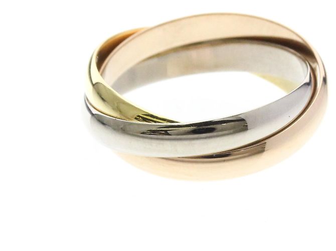 Anello Cartier Trinity in oro giallo rosa e bianco 18K D'oro - vista 3
