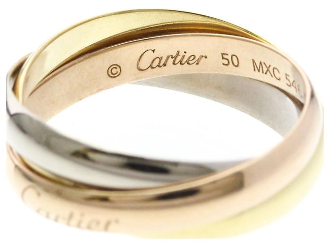 Anello Cartier Trinity in oro giallo rosa e bianco 18K D'oro - vista 6