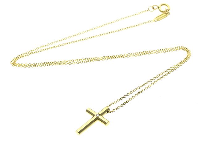 Tiffany & Co Collana Croce in Oro 18K Tiffany con Diamante D'oro - vista 13