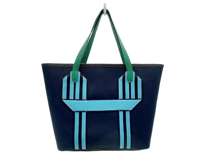 Hermès Borsa Tote Hermes Pure Sangle Blu navy - vista 2